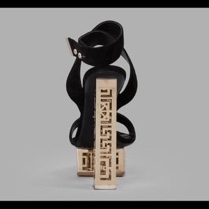 Versace Black Suede Sandals with ankle